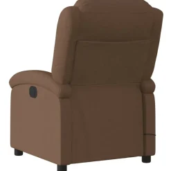vidaXL Sillas-Sillón reclinable con masaje de tela marrón