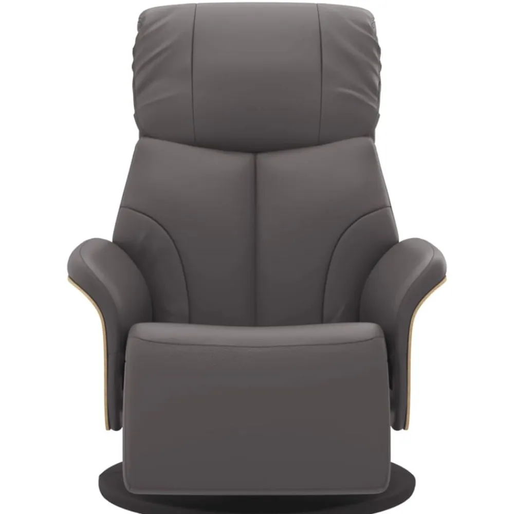 vidaXL Sillón reclinable con reposapiés cuero sintético Gris Discount