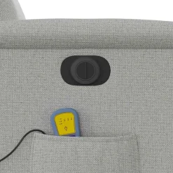 vidaXL Sillón reclinable de masaje eléctrico tela Gris nube