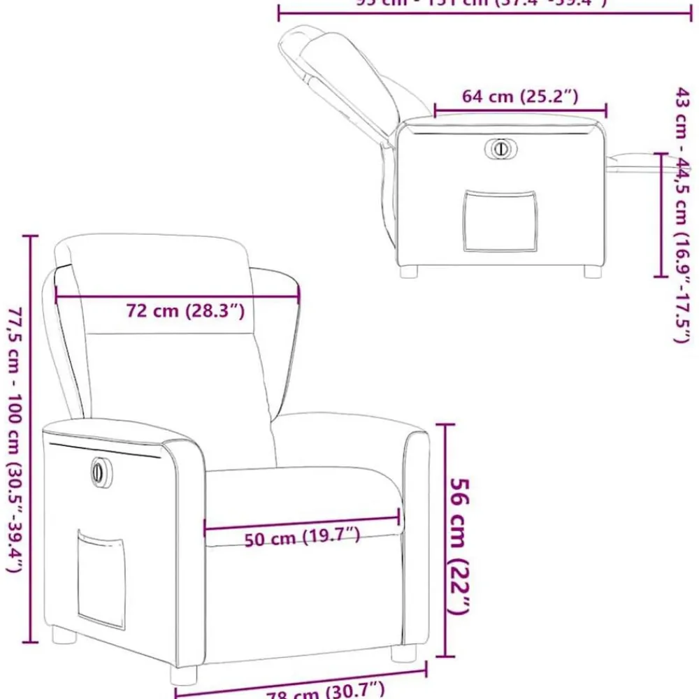 vidaXL Sillón reclinable de masaje eléctrico tela Gris nube
