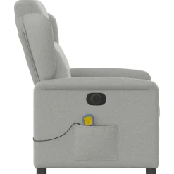 vidaXL Sillón reclinable de masaje eléctrico tela Gris nube
