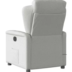 vidaXL Sillón reclinable de masaje eléctrico tela Gris nube