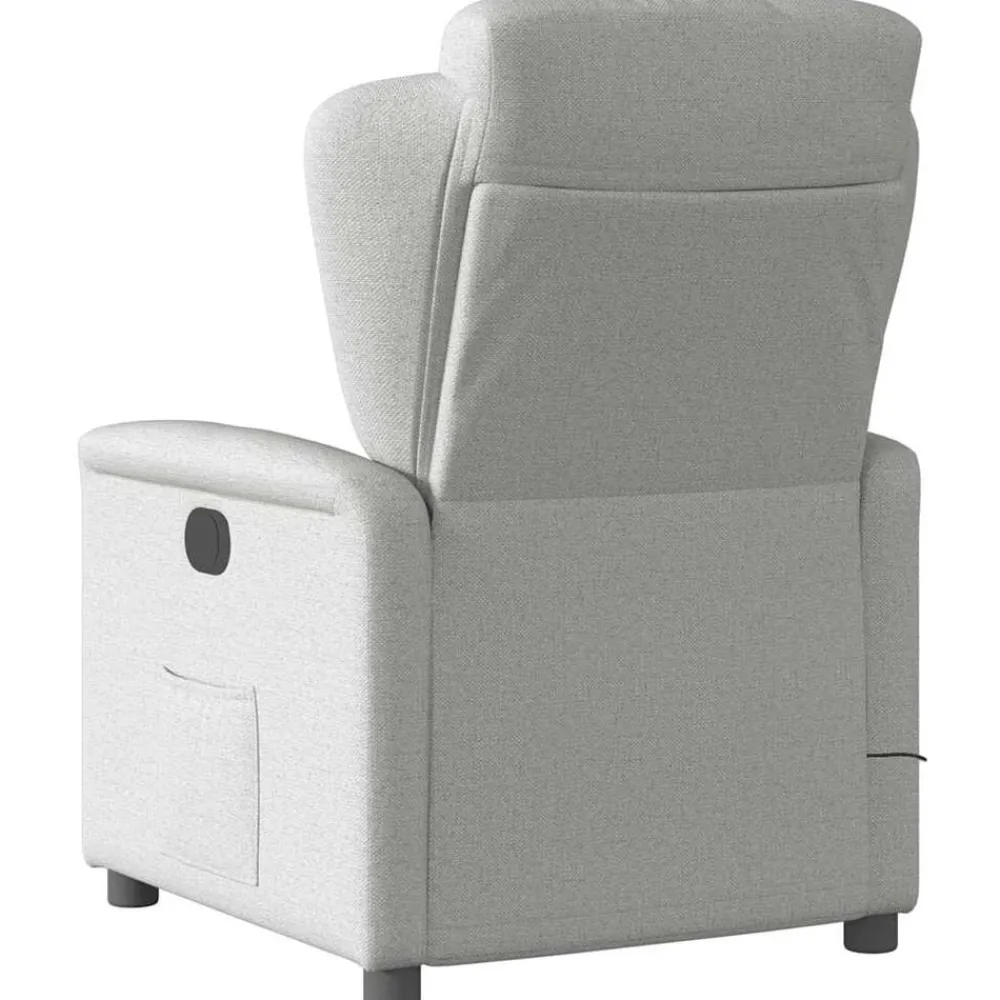 vidaXL Sillón reclinable de masaje eléctrico tela Gris nube