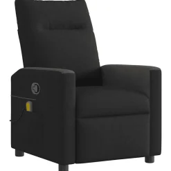 vidaXL Sillón reclinable de masaje de tela Negro Best