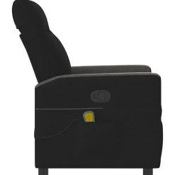 vidaXL Sillón reclinable de masaje de tela Negro Best