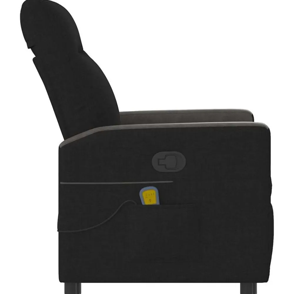 vidaXL Sillón reclinable de masaje de tela Negro Best