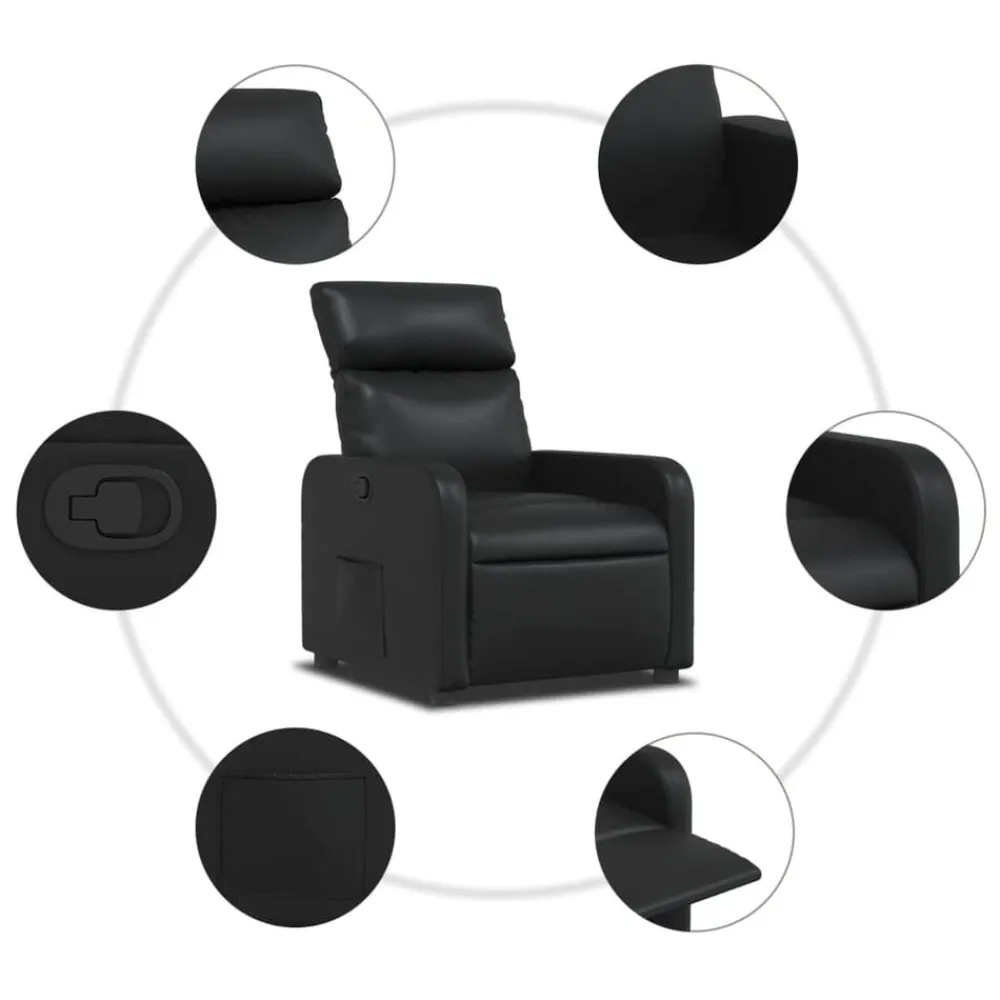 vidaXL Sillas-Sillón reclinable de cuero sintético