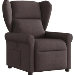 vidaXL Sillón reclinable de tela marrón oscuro Marr&oacute;n oscuro Hot