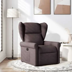 vidaXL Sillón reclinable de tela marrón oscuro Marr&oacute;n oscuro Hot