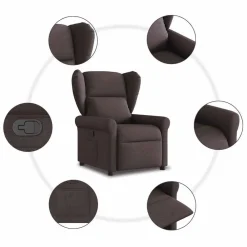 vidaXL Sillón reclinable de tela marrón oscuro Marr&oacute;n oscuro Hot