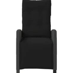 vidaXL Sillón reclinable de jardín con reposapiés ratán PE Negro Discount