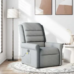vidaXL Sillas-Sillón reclinable de masaje de tela