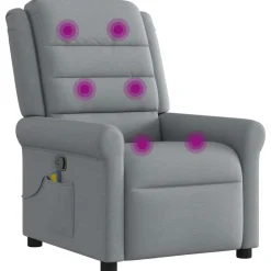 vidaXL Sillas-Sillón reclinable de masaje de tela