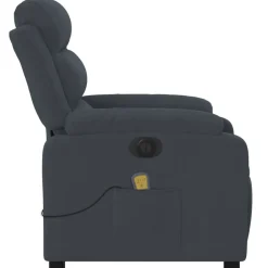 vidaXL Sillón reclinable de masaje eléctrico terciopelo Gris oscuro New