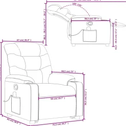 vidaXL Sillón reclinable de masaje de pie cuero artificial color Crema Discount