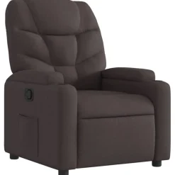 vidaXL Sillón reclinable de tela marrón oscuro Marr&oacute;n oscuro Discount