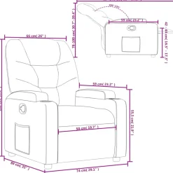 vidaXL Sillón reclinable de tela marrón oscuro Marr&oacute;n oscuro Discount