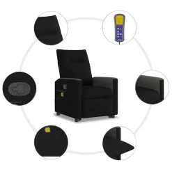 vidaXL Sillas-Sillón reclinable de masaje elevable tela