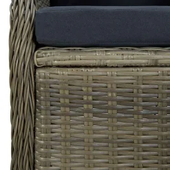 vidaXL Sillón reclinable de jardín con cojines ratán sintético marrón Marrón Discount