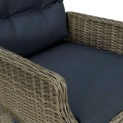 vidaXL Sillón reclinable de jardín con cojines ratán sintético marrón Marrón Discount