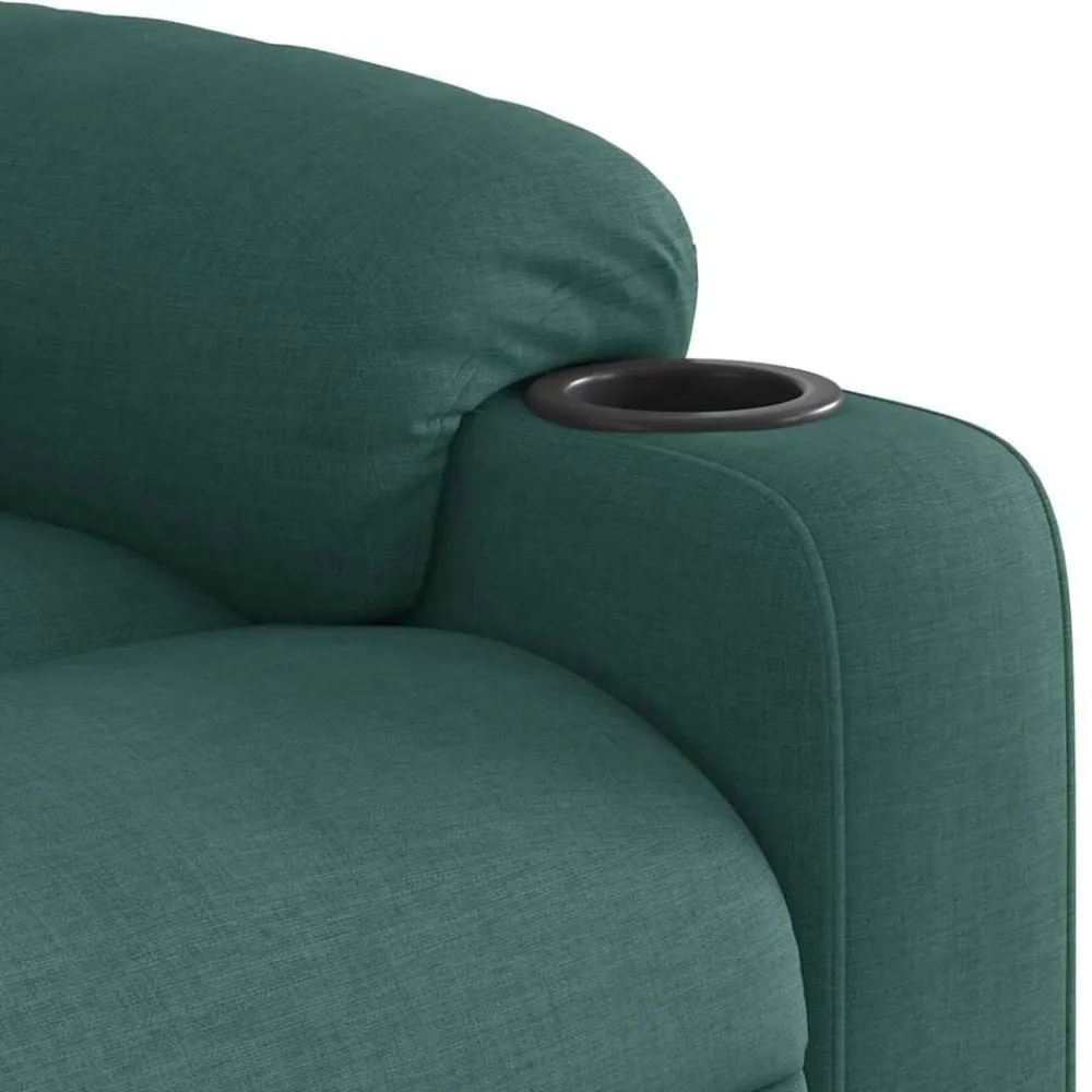vidaXL Sillón reclinable de masaje eléctrico tela Verde oscuro Outlet
