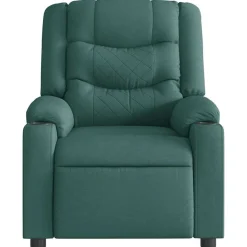 vidaXL Sillón reclinable de masaje eléctrico tela Verde oscuro Outlet