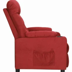 vidaXL Sillón reclinable de tela rojo tinto Rojo vino tinto