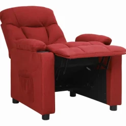vidaXL Sillón reclinable de tela rojo tinto Rojo vino tinto