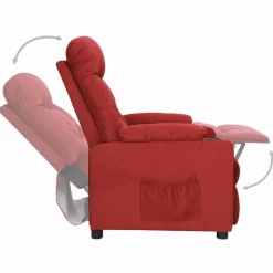 vidaXL Sillón reclinable de tela rojo tinto Rojo vino tinto