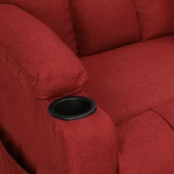 vidaXL Sillón reclinable de tela rojo tinto Rojo vino tinto