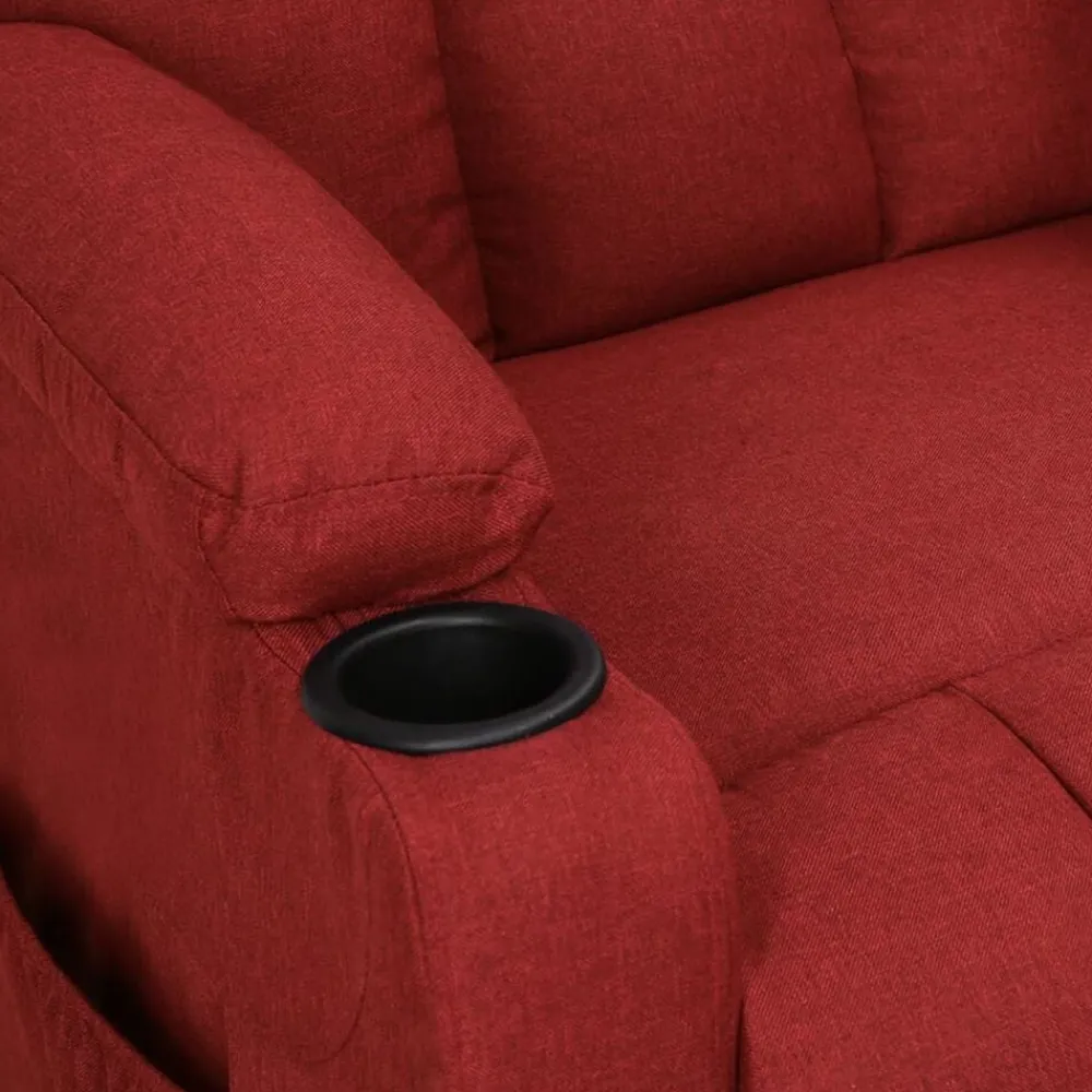 vidaXL Sillón reclinable de tela rojo tinto Rojo vino tinto