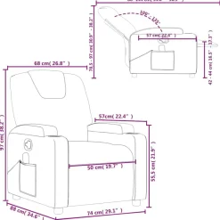 vidaXL Sillón reclinable de masaje de tela negra Negro Hot