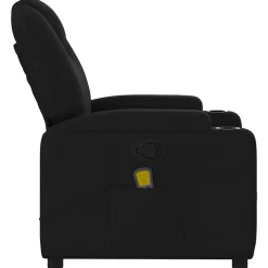vidaXL Sillón reclinable de masaje de tela negra Negro Hot