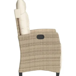 vidaXL Muebles De Jardín-Sillón reclinable de jardín con reposapiés ratán PE