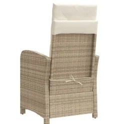 vidaXL Muebles De Jardín-Sillón reclinable de jardín con reposapiés ratán PE