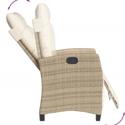 vidaXL Muebles De Jardín-Sillón reclinable de jardín con reposapiés ratán PE