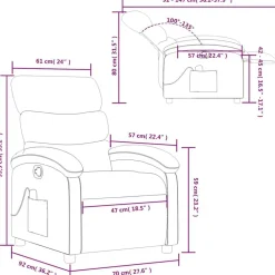 vidaXL Sillas-Sillón reclinable de masaje cuero sintético