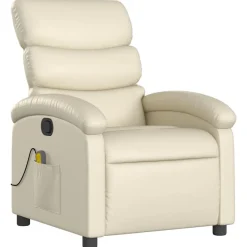 vidaXL Sillas-Sillón reclinable de masaje cuero sintético