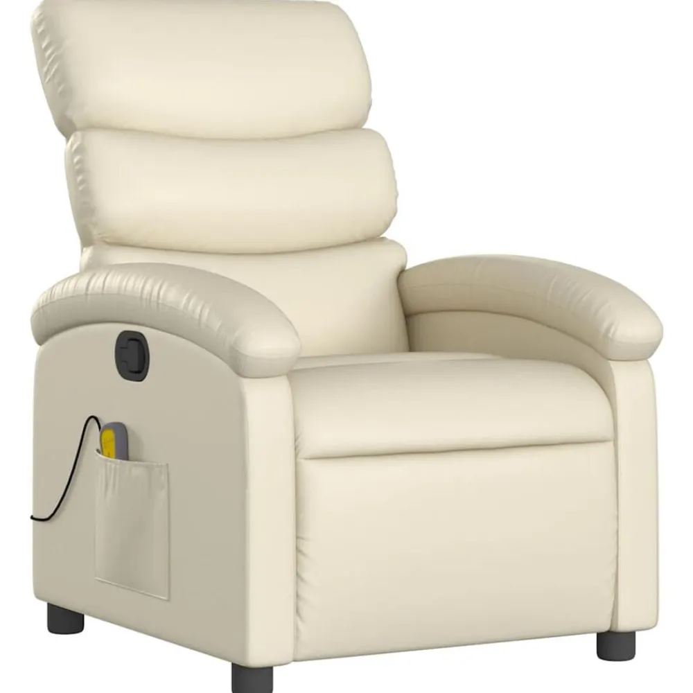 vidaXL Sillas-Sillón reclinable de masaje cuero sintético