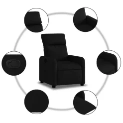 vidaXL Sillas-Sillón reclinable de tela