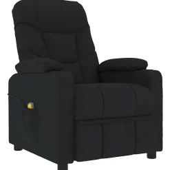 vidaXL Sillón reclinable de tela Negro New