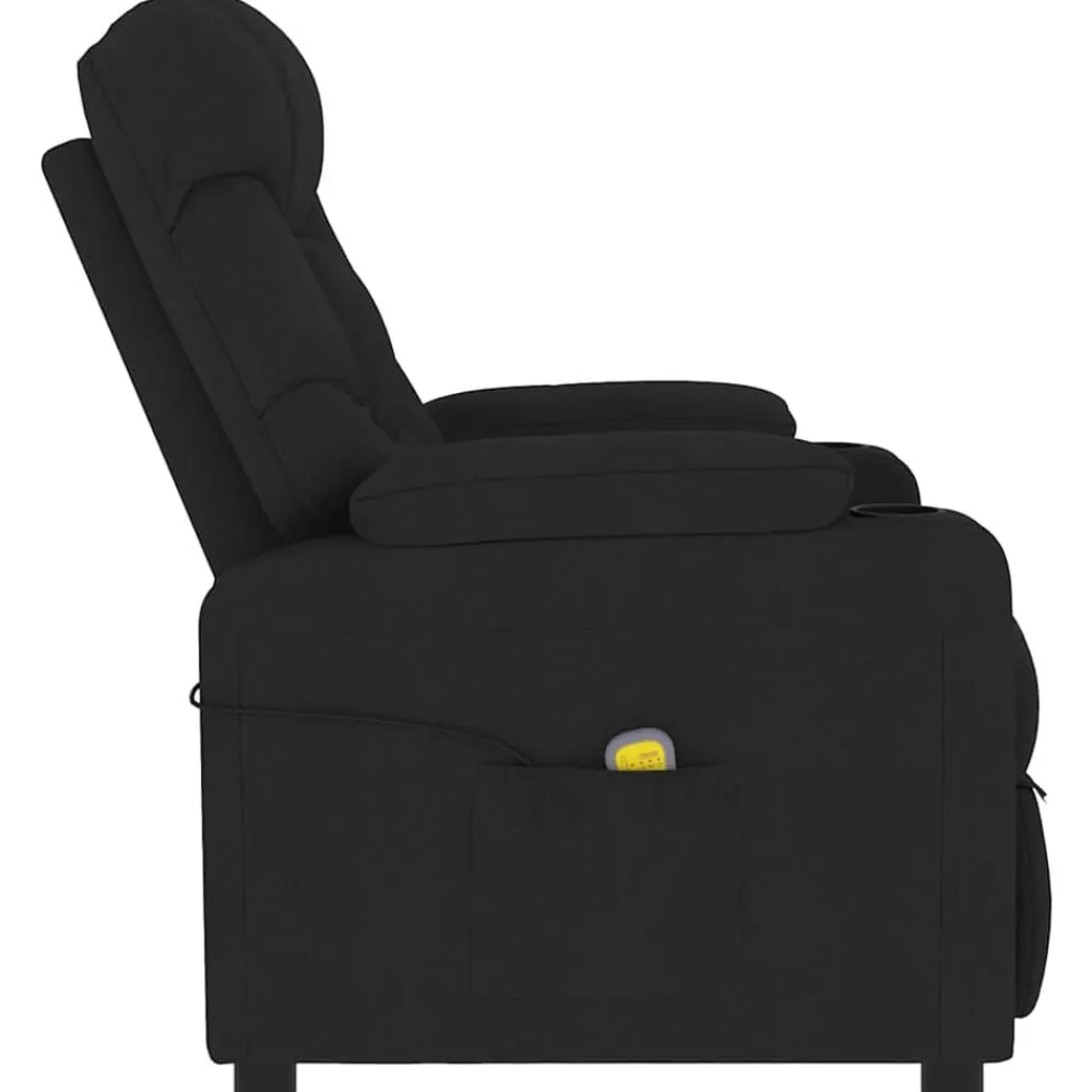 vidaXL Sillón reclinable de tela Negro New