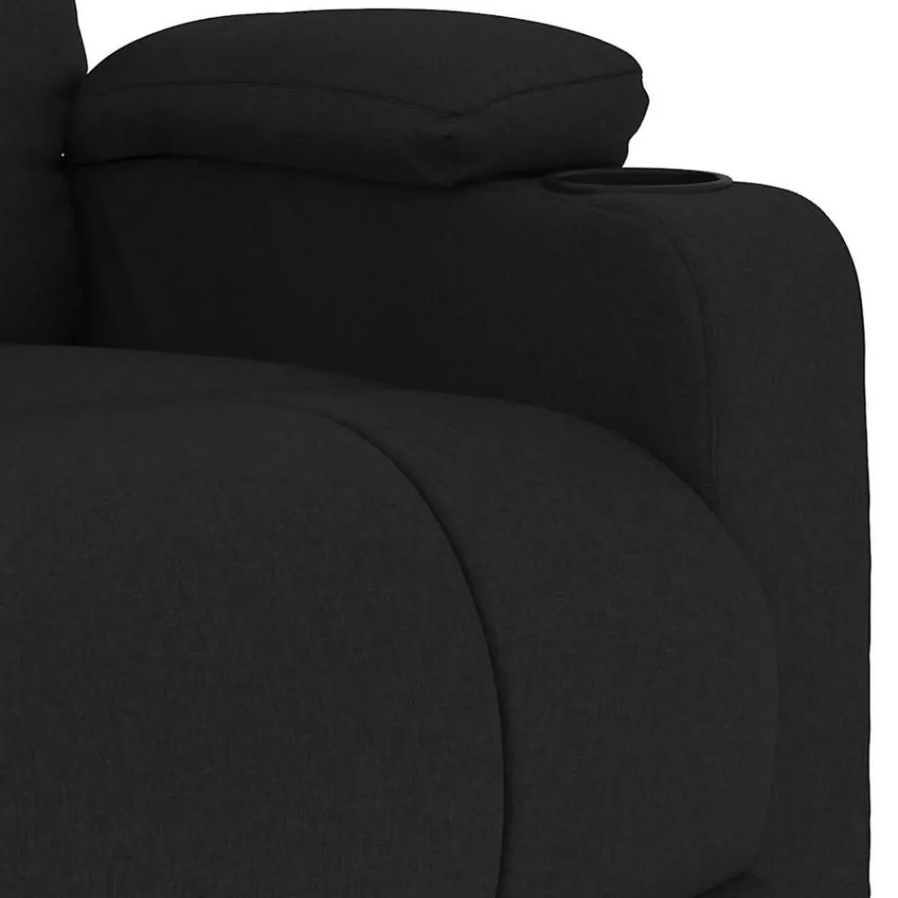 vidaXL Sillón reclinable de tela Negro New