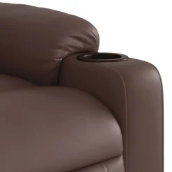 vidaXL Sillas-Sillón reclinable de cuero sintético marrón