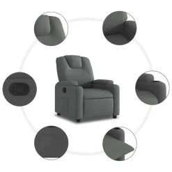 vidaXL Sillón reclinable de tela Gris oscuro Online