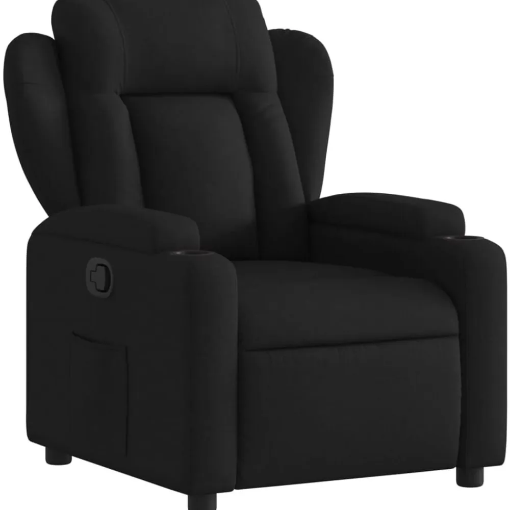 vidaXL Sillón reclinable de tela Negro