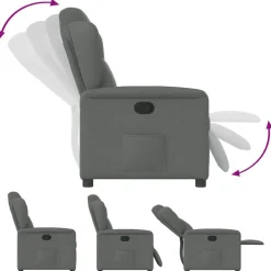 vidaXL Sillón reclinable de tela Gris oscuro Online