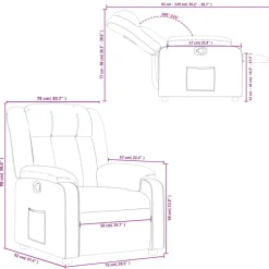 vidaXL Sillas-Sillón reclinable de tela