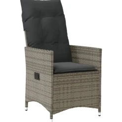 vidaXL Sillón reclinable de jardín con cojines ratán sintético Gris Online
