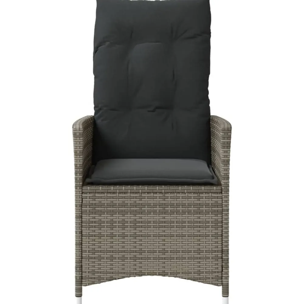vidaXL Sillón reclinable de jardín con cojines ratán sintético Gris Online